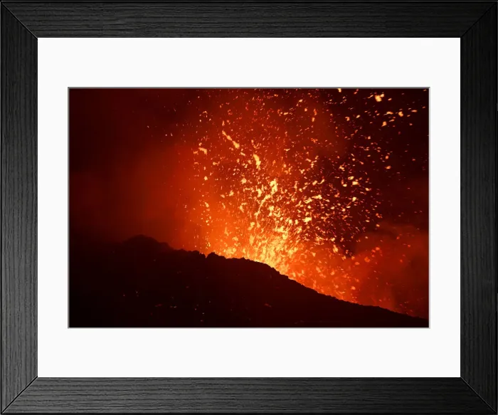 Framed Print : Mount Etna, Europes highest and most active volcano, erupts in Sicily