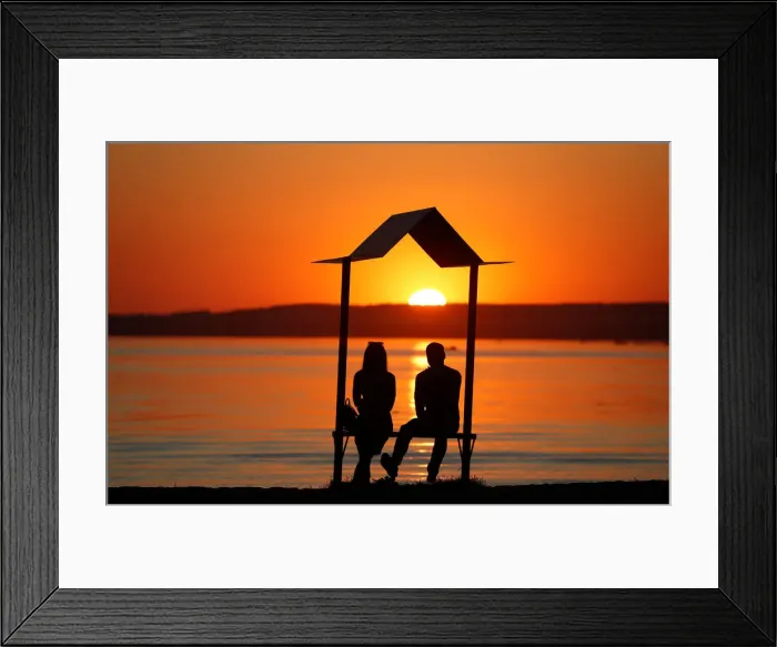 Framed Print : People enjoy sunset at a lake on the outskirts of Minsk Framed Print : People enjoy sunset at a lake on the outskirts of Minsk