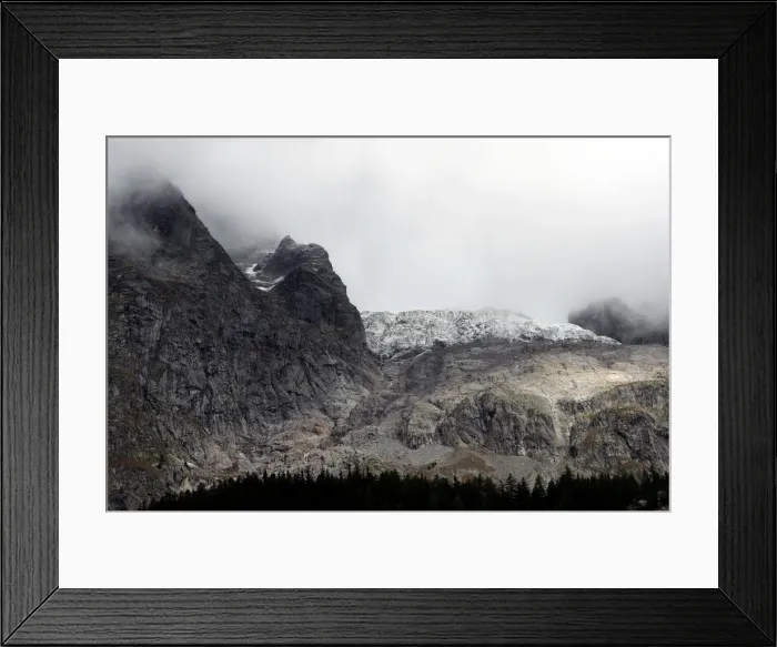 Framed Print : A segment of the Planpincieux glacier is seen on the Italian side of the Mont Blanc Framed Print : A segment of the Planpincieux glacier is seen on the Italian side of the Mont Blanc
