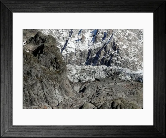 Framed Print : A segment of the Planpincieux glacier is seen on the Italian side of the Mont Blanc Framed Print : A segment of the Planpincieux glacier is seen on the Italian side of the Mont Blanc