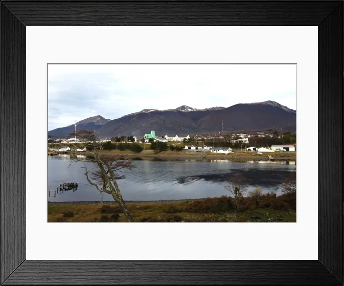Framed Print : A view of the city of Puerto Williams is seen in Chile Framed Print : A view of the city of Puerto Williams is seen in Chile
