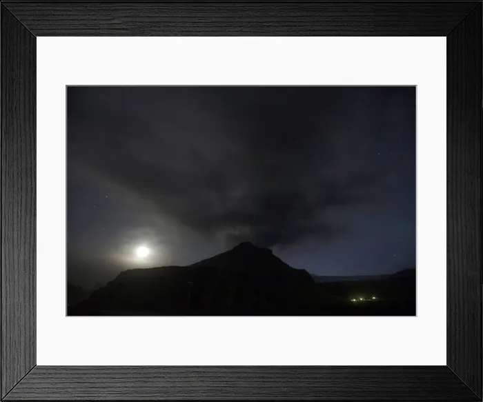 Framed Print : The moon rises near a volcano in Eyjafjoll Framed Print : The moon rises near a volcano in Eyjafjoll