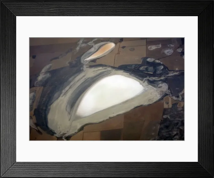 Framed Print : Salt pans and dams are scattered across drought effected farmland in South Australia Framed Print : Salt pans and dams are scattered across drought effected farmland in South Australia
