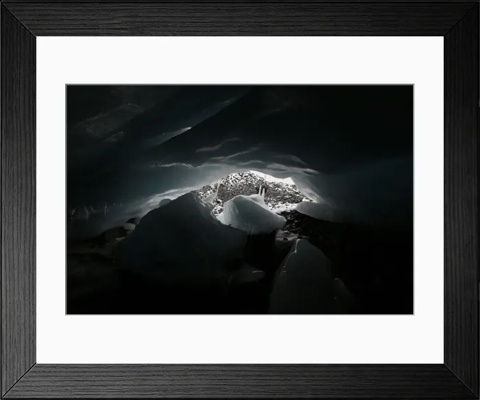 Framed Print : An ice cave at the leading edge of the Pastoruri glacier is seen in Huaraz Framed Print : An ice cave at the leading edge of the Pastoruri glacier is seen in Huaraz