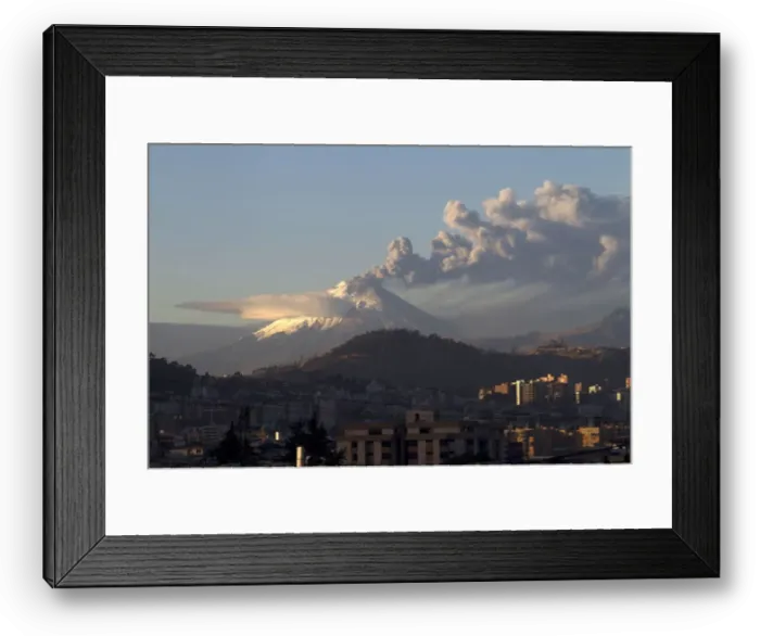 Framed Print : The Cotopaxi volcano, one of the worlds most active volcanoes