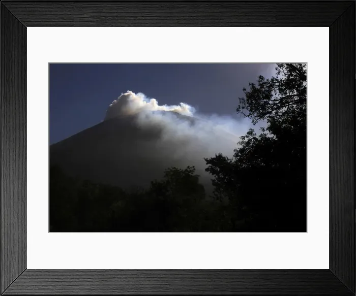 Framed Print : Chaparrastique volcano spews ash in the municipality of San Miguel Framed Print : Chaparrastique volcano spews ash in the municipality of San Miguel