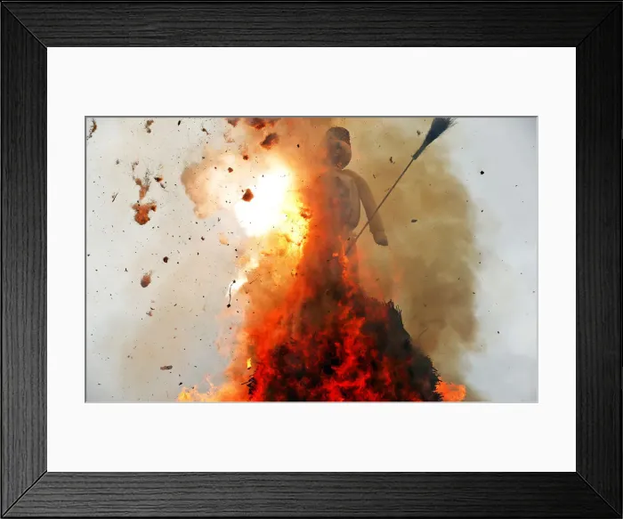 Framed Print : The Boeoegg, a snowman made of wadding and filled with firecrackers Framed Print : The Boeoegg, a snowman made of wadding and filled with firecrackers