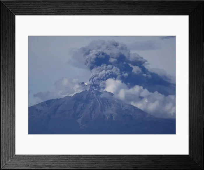 Framed Print : A general view of Calbuco volcano spewing ash and smoke near Puerto Varas Framed Print : A general view of Calbuco volcano spewing ash and smoke near Puerto Varas