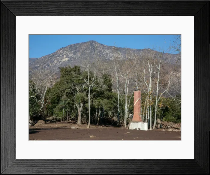 Framed Print : The remains of a house are seen after a mudslide in Montecito