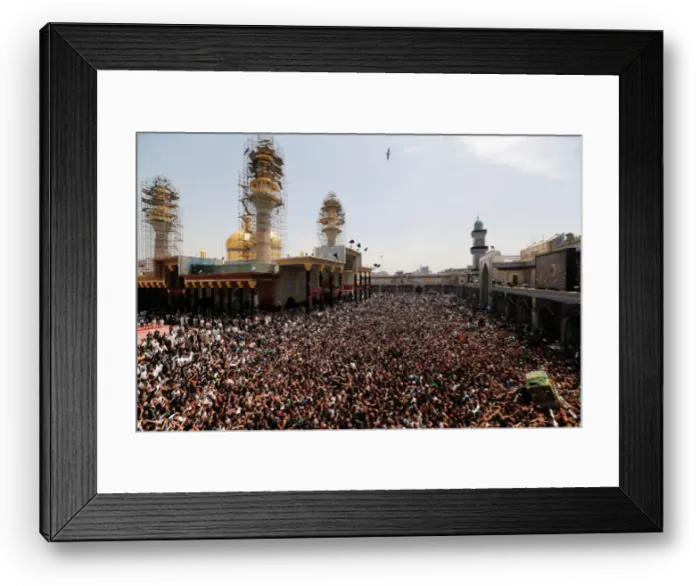 Framed Print : Shi ite pilgrims gather at Imam Moussa al-Kadhim shrine to mark his death anniversary in