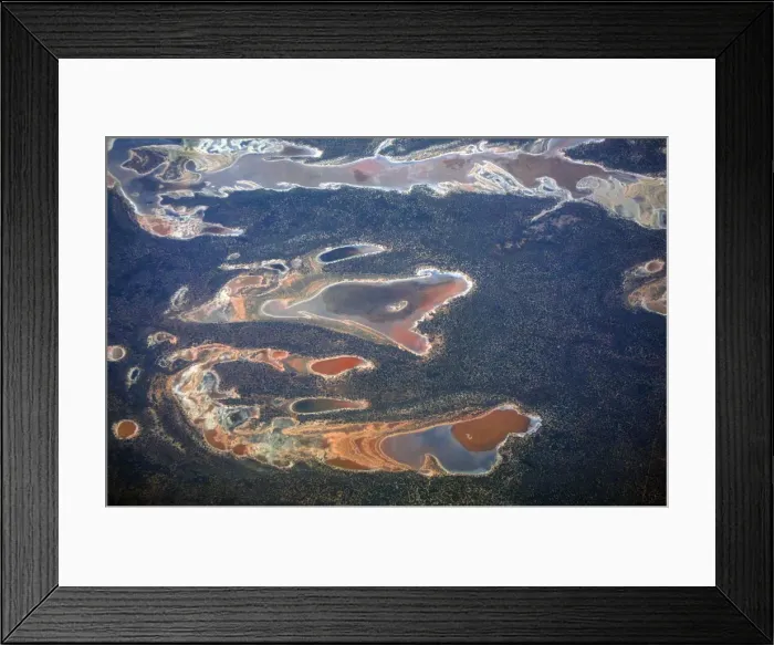 Framed Print : Salt pans and dams are scattered across drought effected farmland in Western Australia Framed Print : Salt pans and dams are scattered across drought effected farmland in Western Australia