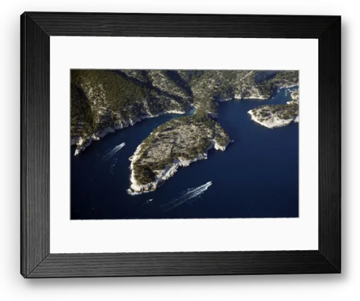 Framed Print : An aerial view shows the Calanques National Park near Marseille Framed Print : An aerial view shows the Calanques National Park near Marseille