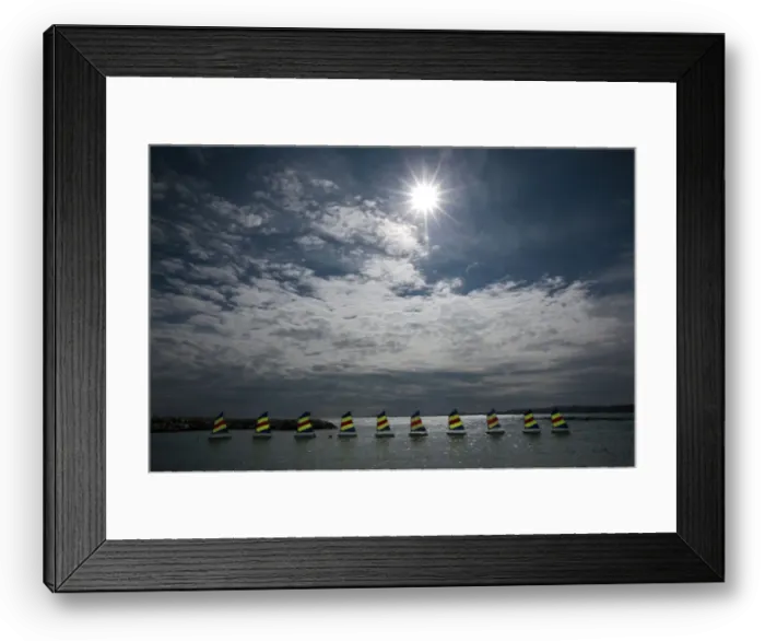 Framed Print : Sail boats form a line in Cagnes Sur Mer Framed Print : Sail boats form a line in Cagnes Sur Mer