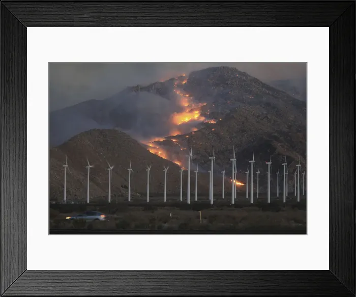 Framed Print : Fire spreads up north side of the San Jacinto Mountains Framed Print : Fire spreads up north side of the San Jacinto Mountains