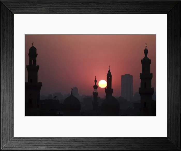 Framed Print : A general view of mosques is pictured before sunset during the Muslim holy month of Framed Print : A general view of mosques is pictured before sunset during the Muslim holy month of