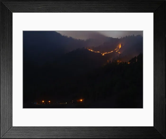Framed Print : Flames are seen burning in the forested area of La Cumbre, near Santiago del Teide Framed Print : Flames are seen burning in the forested area of La Cumbre, near Santiago del Teide