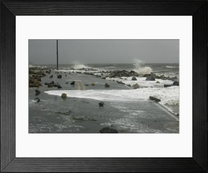 Framed Print : Debris covers Alligator Drive after Tropical Storm Debby washed out a section of the road Framed Print : Debris covers Alligator Drive after Tropical Storm Debby washed out a section of the road