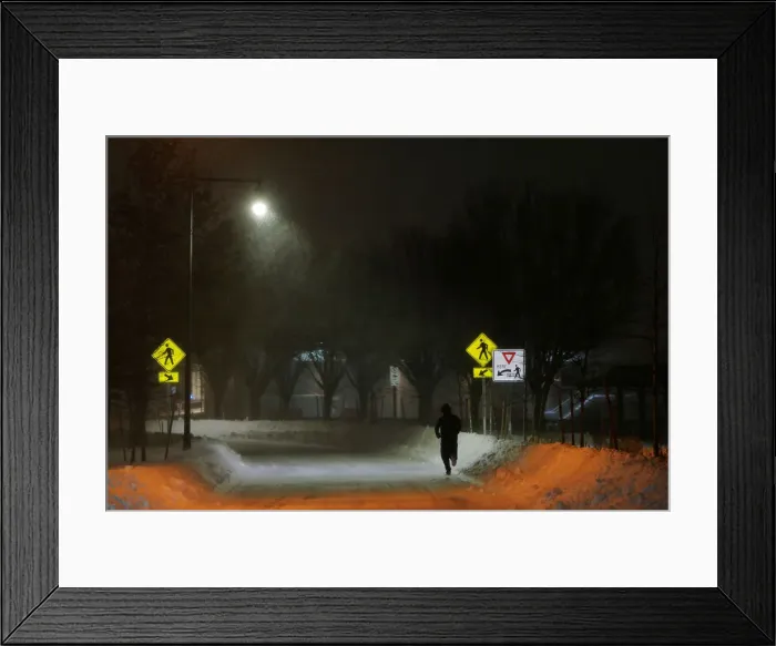 Framed Print : A man jogs on Memorial Drive during winter snow storm Grayson in Cambridge Framed Print : A man jogs on Memorial Drive during winter snow storm Grayson in Cambridge
