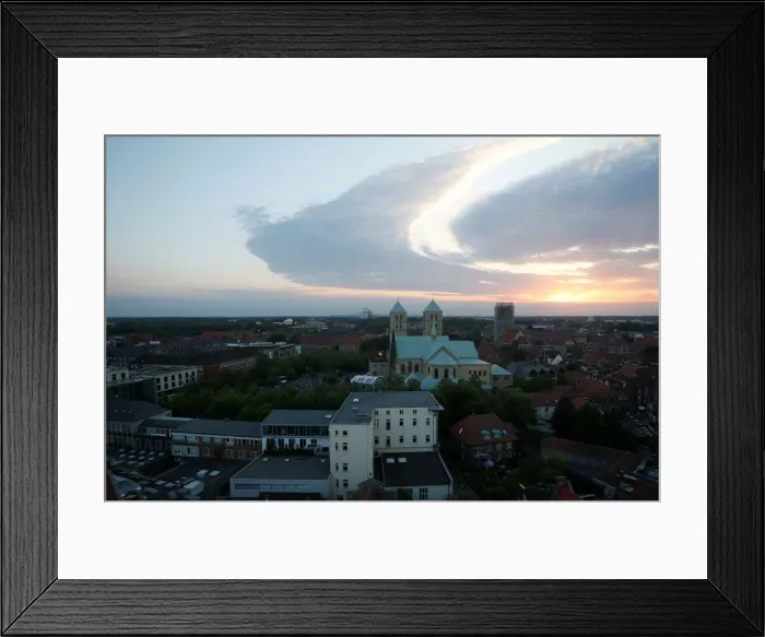 Framed Print : Muenster Cathedral is seen after the opening ceremony of the 101st German Catholic Framed Print : Muenster Cathedral is seen after the opening ceremony of the 101st German Catholic