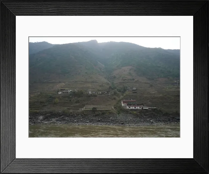 Framed Print : A view of Lazimi village seen from across the river in Nujiang Lisu Autonomous Prefecture Framed Print : A view of Lazimi village seen from across the river in Nujiang Lisu Autonomous Prefecture