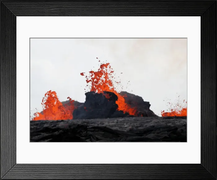 Framed Print : Lava from the Kilauea volcano pours out of a fissure, in the Leilani Estates near Pahoa Framed Print : Lava from the Kilauea volcano pours out of a fissure, in the Leilani Estates near Pahoa