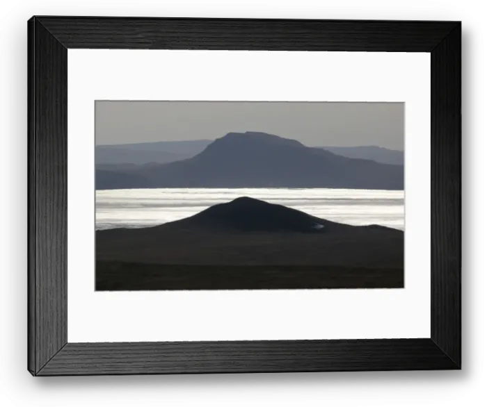 Framed Print : A general view shows the frozen Belyo Lake during sunset in the Republic of Khakassia Framed Print : A general view shows the frozen Belyo Lake during sunset in the Republic of Khakassia