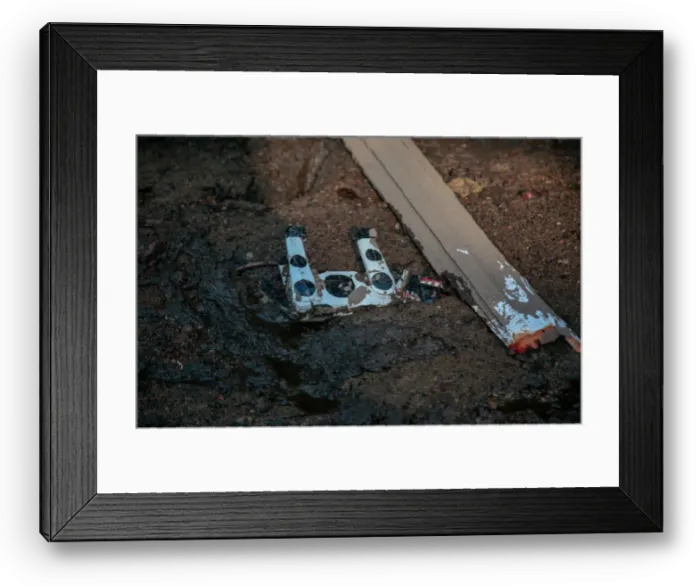 Framed Print : Damaged property is seen after a mudslide in Montecito