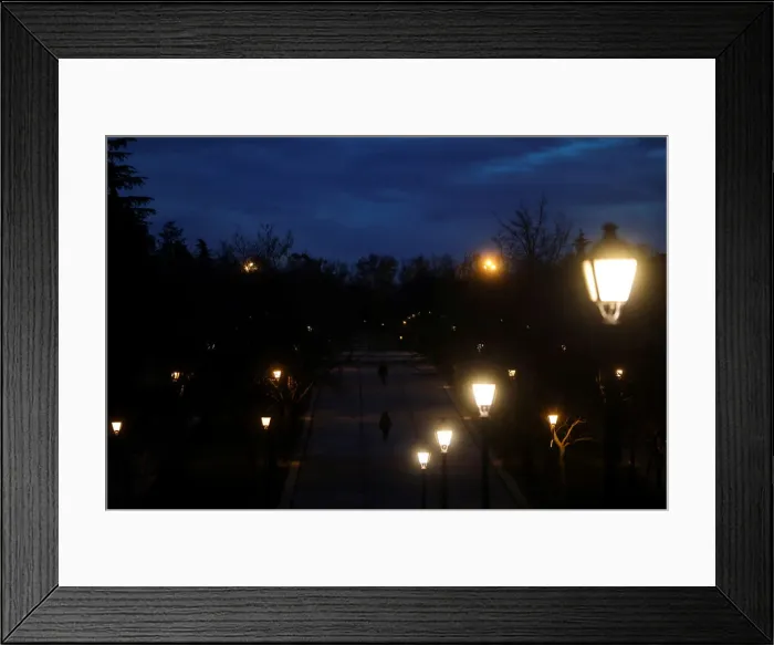 Framed Print : People walk and bike at a park in Madrid Framed Print : People walk and bike at a park in Madrid