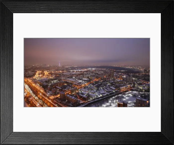Framed Print : An aerial view shows the city of Moscow