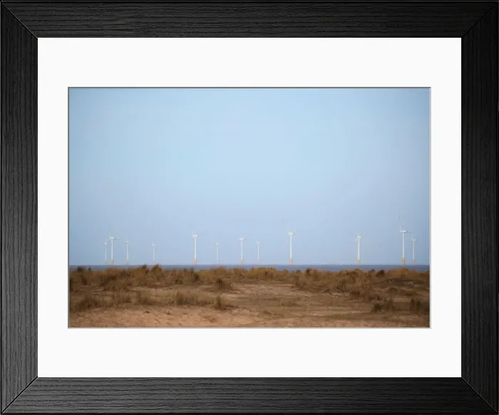 Framed Print : An offshore wind farm is seen from Great Yarmouth