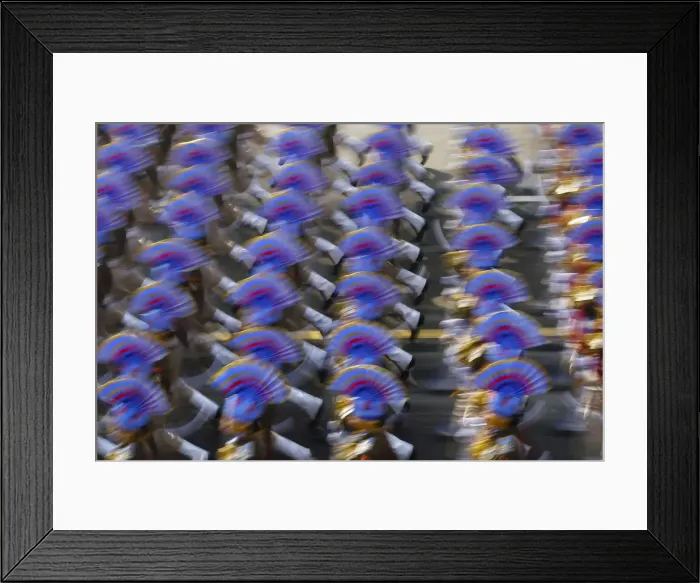 Framed Print : Indian soldiers march during a full dress rehearsal for the Republic Day parade in New Framed Print : Indian soldiers march during a full dress rehearsal for the Republic Day parade in New
