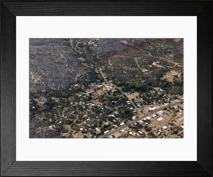 Framed Print : An aerial view of a strip of fire retardant near Yarnell, Arizona Framed Print : An aerial view of a strip of fire retardant near Yarnell, Arizona