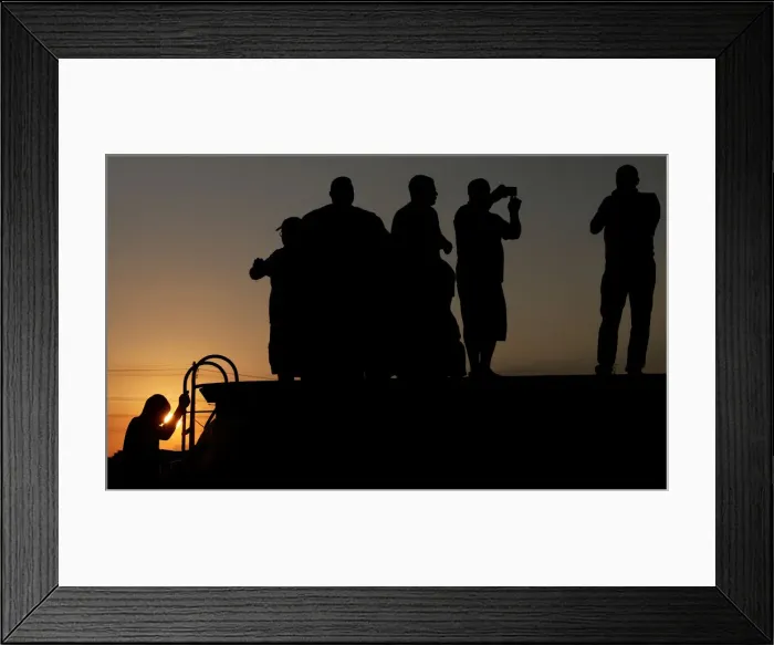 Framed Print : Demonstrators gather atop a truck as during a truckers protest against high diesel fuel Framed Print : Demonstrators gather atop a truck as during a truckers protest against high diesel fuel