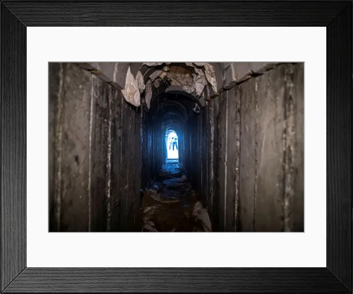 Framed Print : A general view shows the interiors of what the Israeli military say is a cross-border Framed Print : A general view shows the interiors of what the Israeli military say is a cross-border