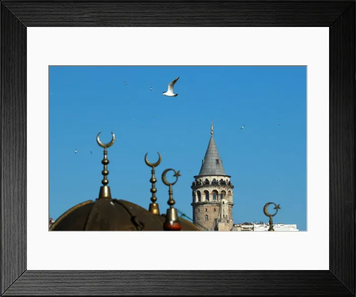 Framed Print : Historical Galata Tower is pictured in Istanbul Framed Print : Historical Galata Tower is pictured in Istanbul