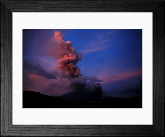 Framed Print : A view of the Mayon Volcano after a new eruption in Camalig, Albay province Framed Print : A view of the Mayon Volcano after a new eruption in Camalig, Albay province