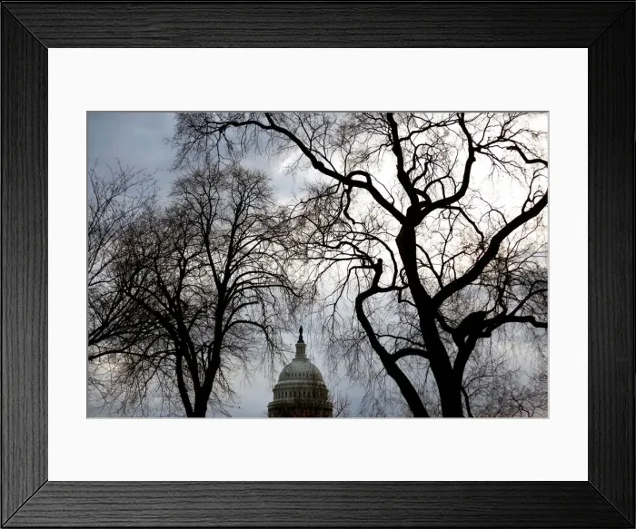 Framed Print : Clouds pass over the U. S. Capitol at the start of the third day of a shut down of Framed Print : Clouds pass over the U. S. Capitol at the start of the third day of a shut down of