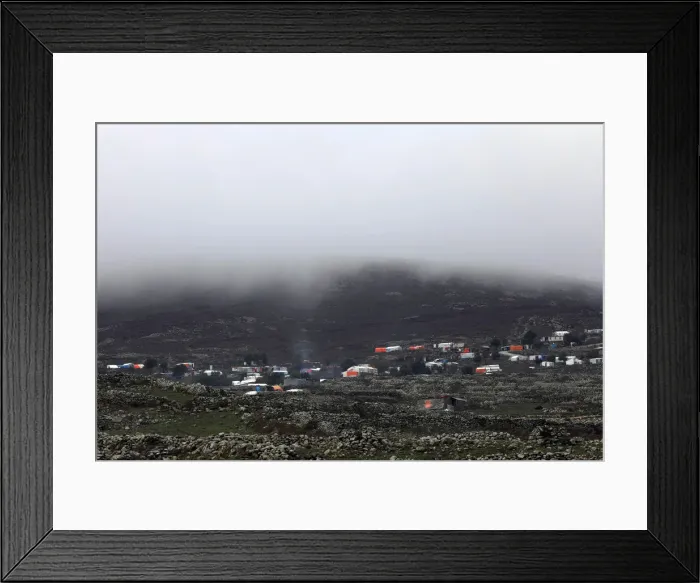 Framed Print : A general view shows tents housing internally displaced people in Quneitra Framed Print : A general view shows tents housing internally displaced people in Quneitra
