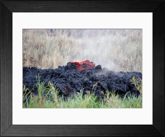 Framed Print : Gases rise from a fissure on the outskirts of Pahoa Framed Print : Gases rise from a fissure on the outskirts of Pahoa