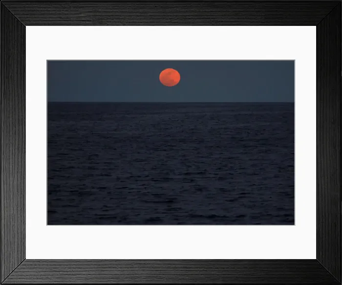 Framed Print : A super blood blue moon rises in central Mediterranean Sea Framed Print : A super blood blue moon rises in central Mediterranean Sea