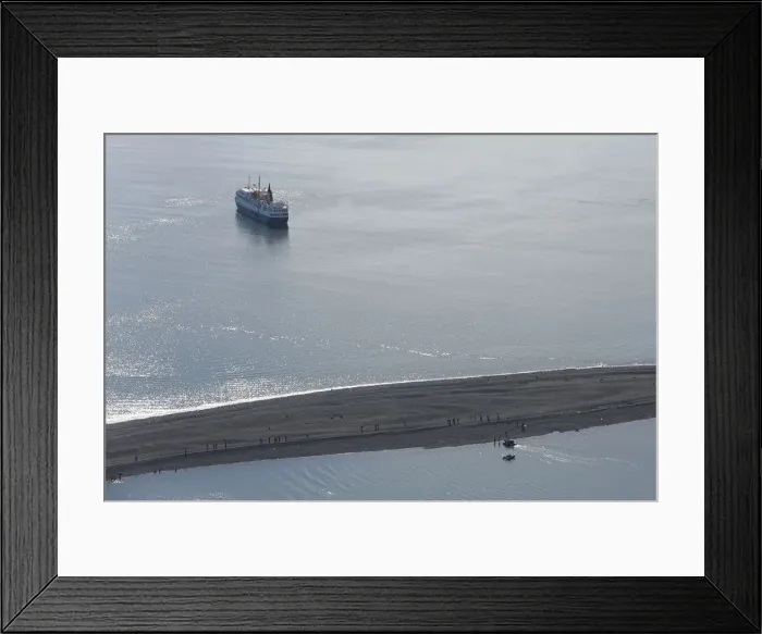 Framed Print : Tourists walk along Half Moon Bay, Antarctica
