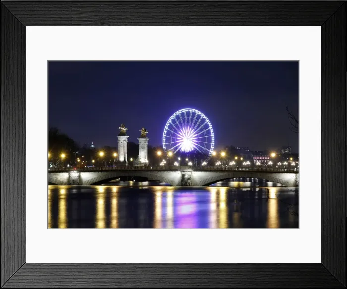 Framed Print : A view shows the Pont des Invalides bridge the grande Roue de Paris along the flooded Framed Print : A view shows the Pont des Invalides bridge the grande Roue de Paris along the flooded