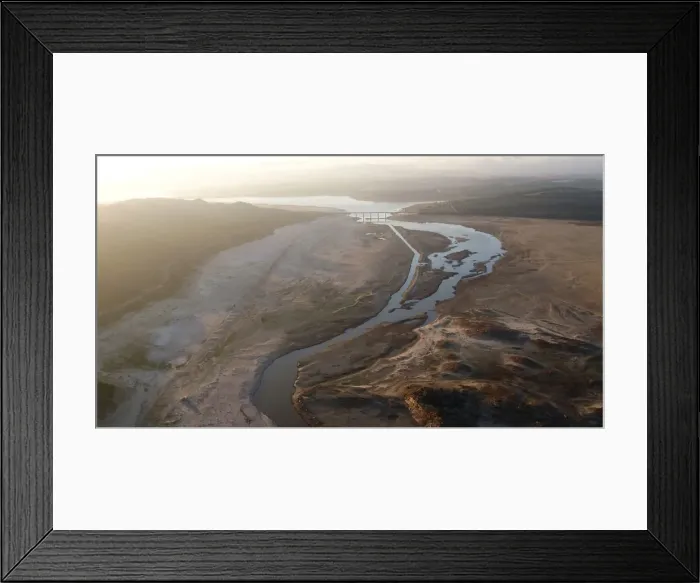Framed Print : The Theewaterskloof Dam, which supplies most of Cape Towns potable water is seen Framed Print : The Theewaterskloof Dam, which supplies most of Cape Towns potable water is seen
