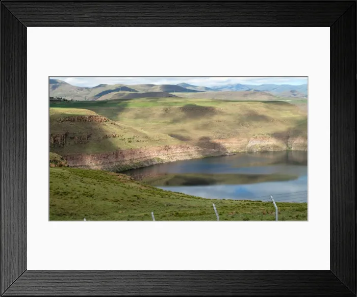 Framed Print : Water levels are seen at the Katse dam in Lesotho Framed Print : Water levels are seen at the Katse dam in Lesotho