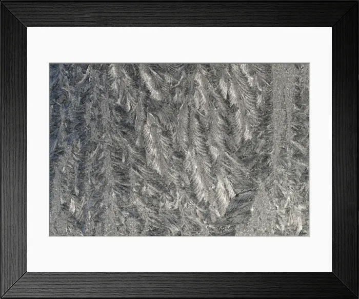 Framed Print : Frost pattern on a window following a cold night in Germany