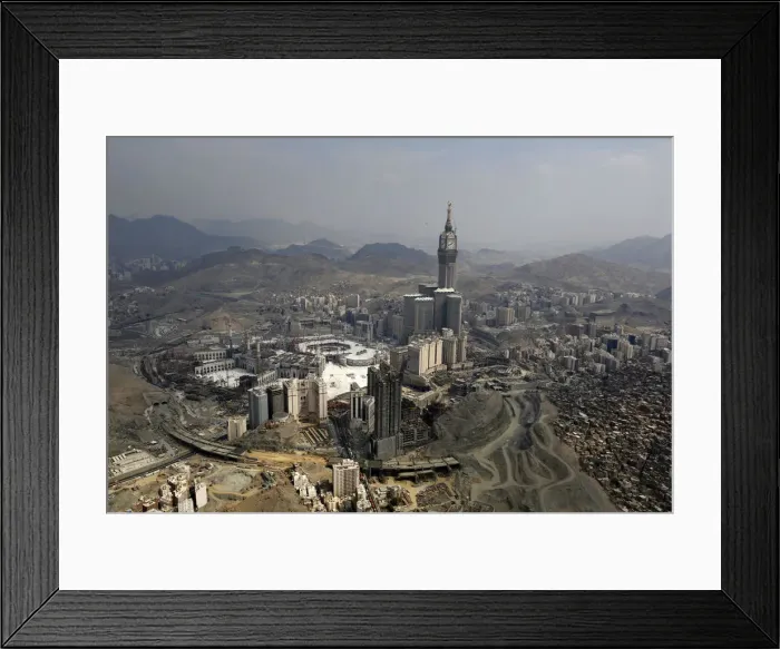 Framed Print : An aerial view is seen of the Grand Mosque on the second day of Eid al-Adha in the holy Framed Print : An aerial view is seen of the Grand Mosque on the second day of Eid al-Adha in the holy