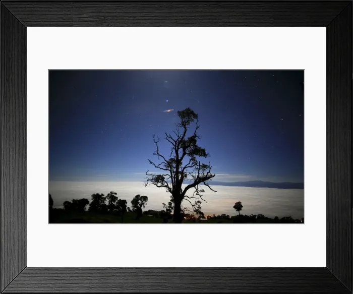 Framed Print : A bank of clouds is seen with the landscape in Gerardo de Irazu