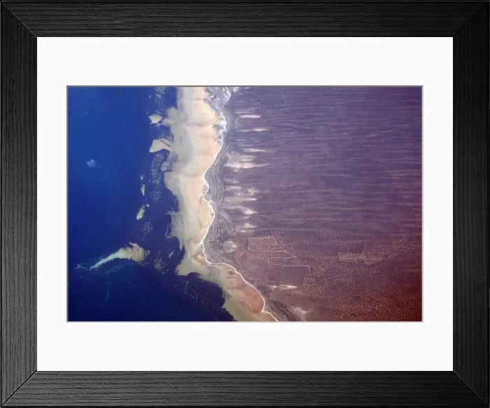 Framed Print : Sand banks and dunes can be seen along the coastline in South Australia Framed Print : Sand banks and dunes can be seen along the coastline in South Australia