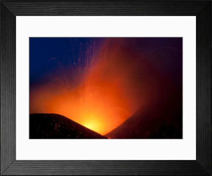Framed Print : Italys volcanic Mount Etna spews lava during an eruption on the southern Italian island Framed Print : Italys volcanic Mount Etna spews lava during an eruption on the southern Italian island