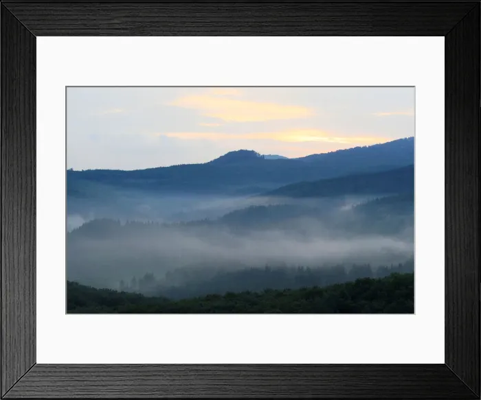 Framed Print : Clouds hang over the Matra mountain range near the village of Galyateto